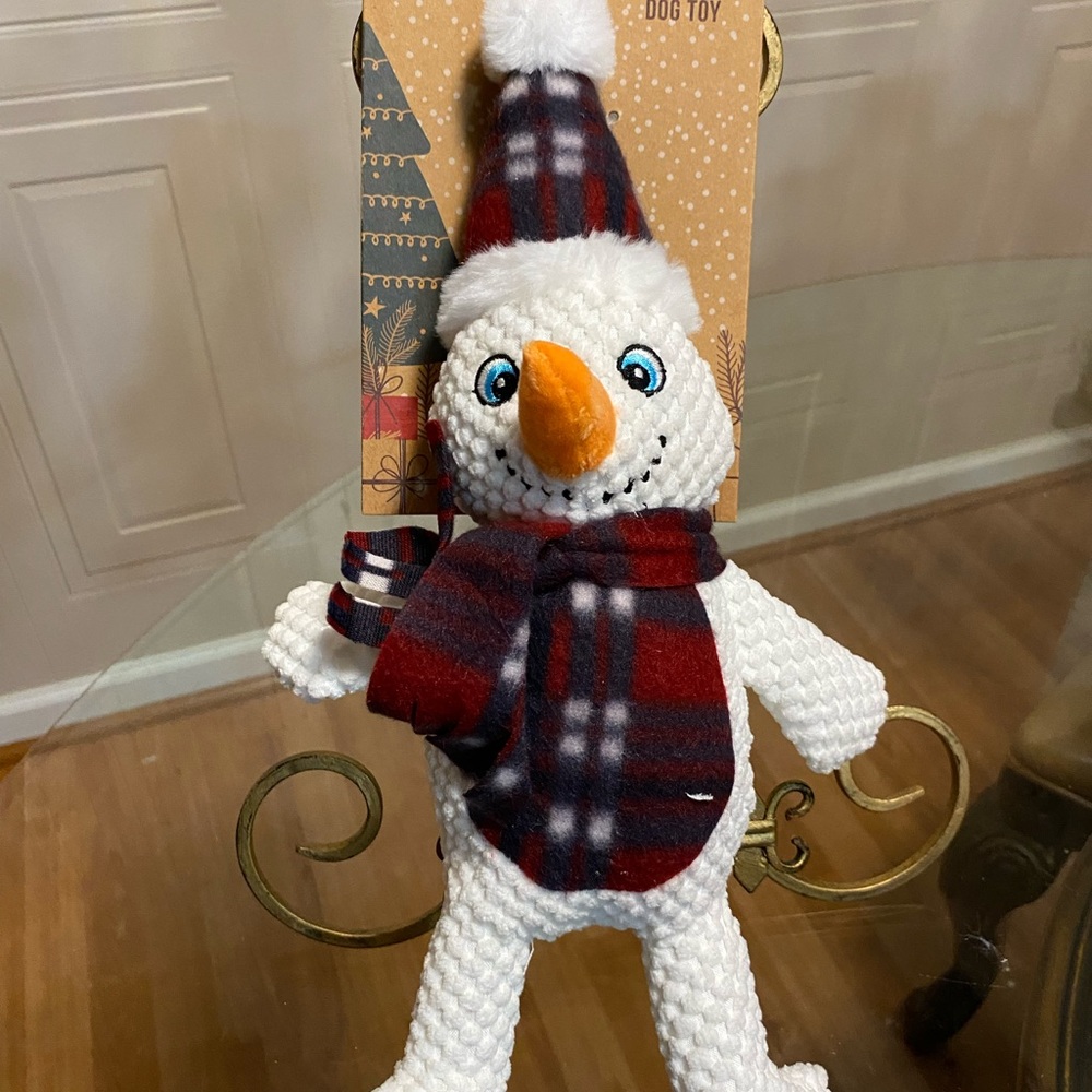 Jmle Happy Holidays Dog Toy Showman With Hat And Squeaker